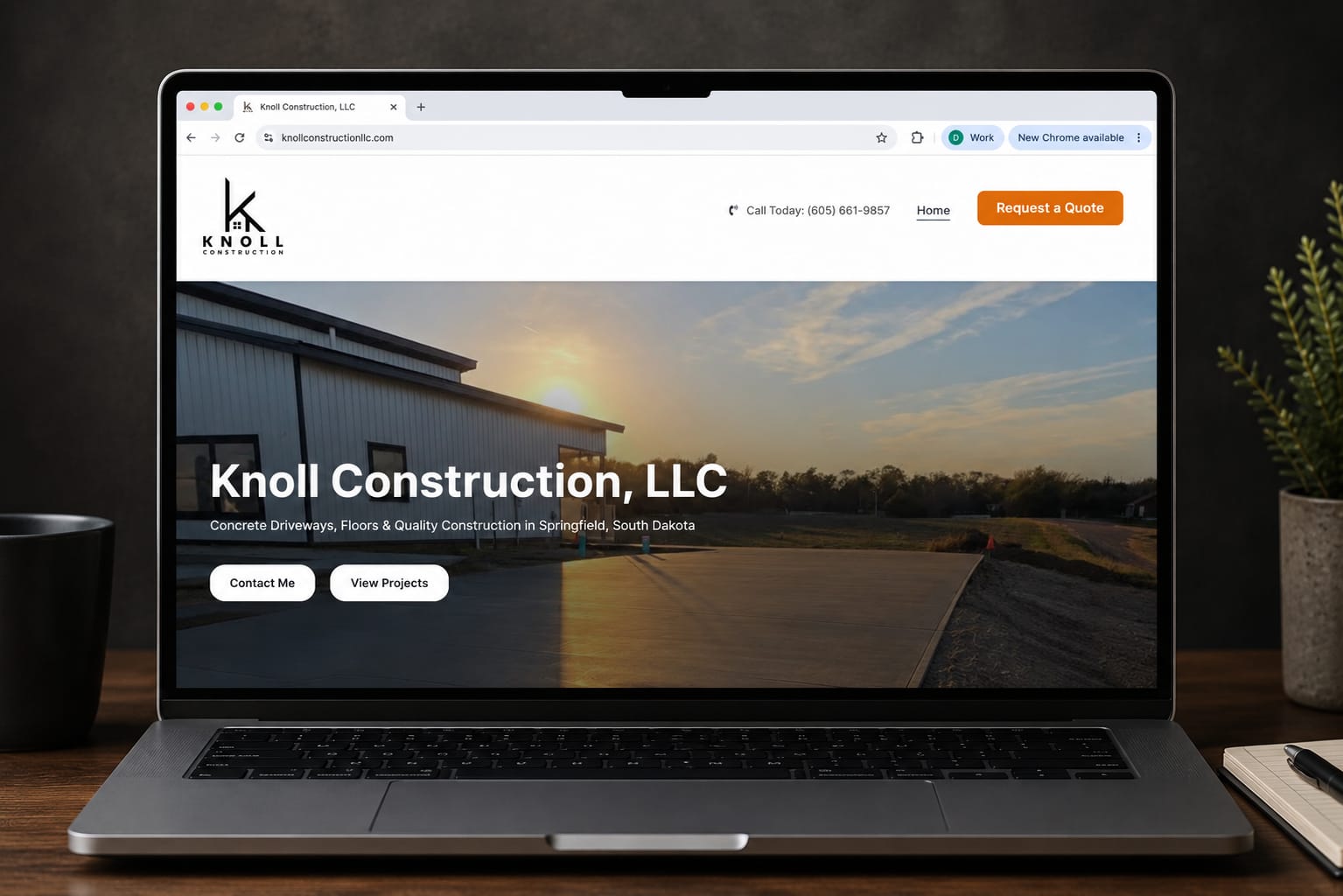 Knoll Construction website